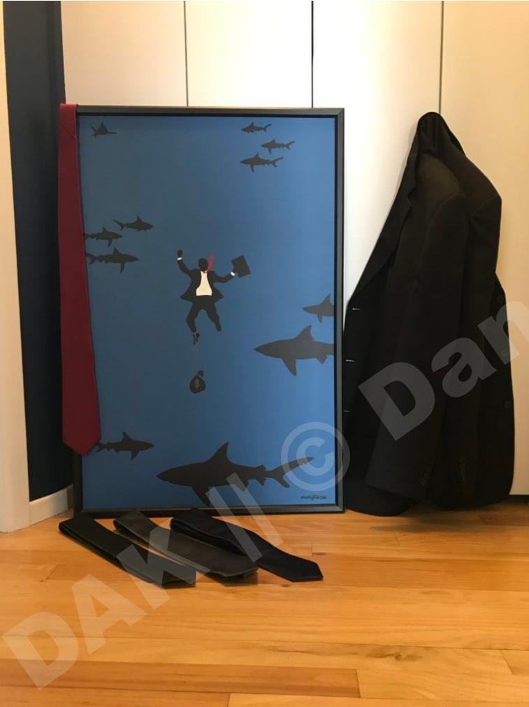 Art by DAK – Swimming with the Sharks (1) Art by DAK - Swimming with the Sharks (1)