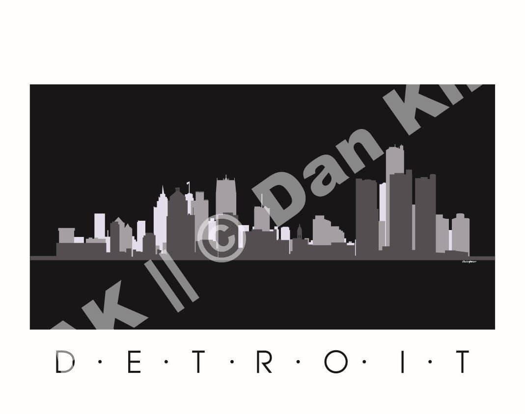 Detroit Skyline (Black)
