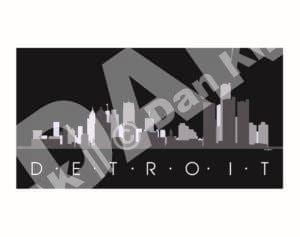 Detroit Skyline (White)
